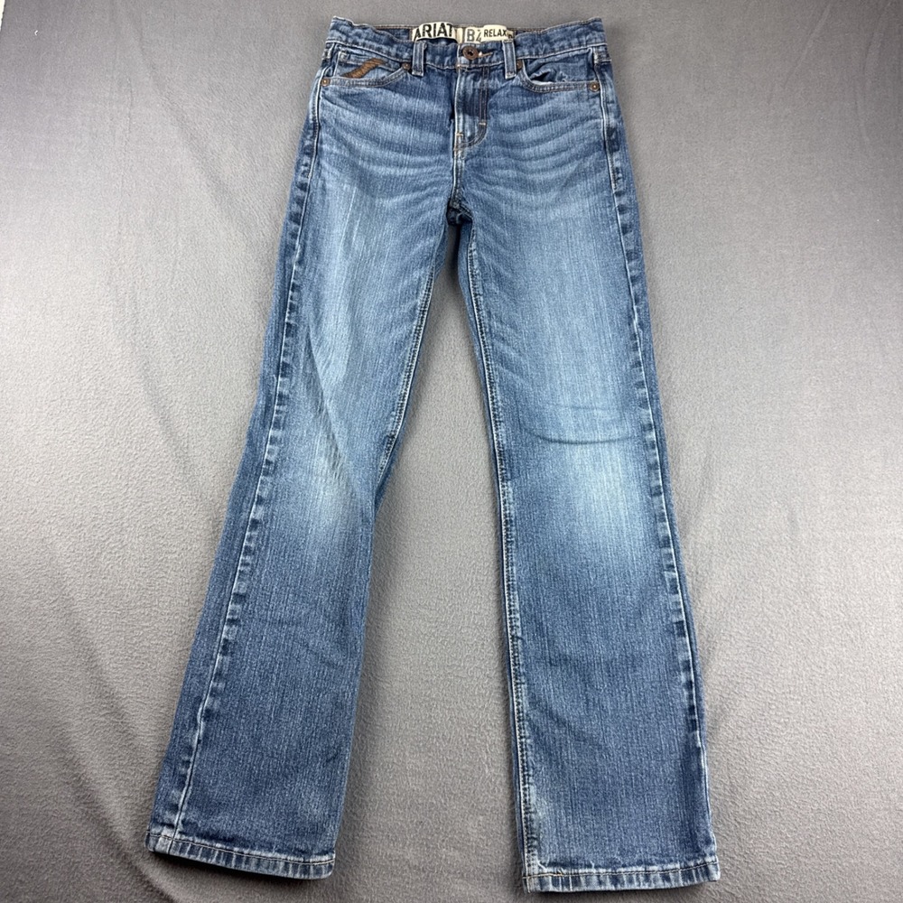 Ariat Jeans Boys 14 Blue B4 Relaxed Bootcut Western Adjustable Waist Cowboy